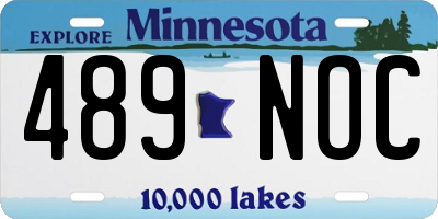 MN license plate 489NOC