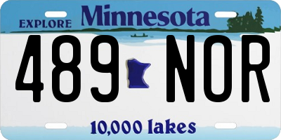 MN license plate 489NOR