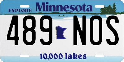 MN license plate 489NOS
