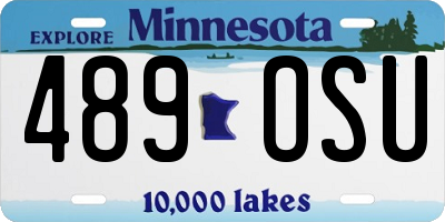 MN license plate 489OSU