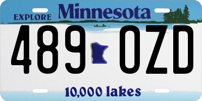 MN license plate 489OZD