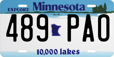 MN license plate 489PAO