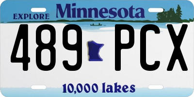 MN license plate 489PCX