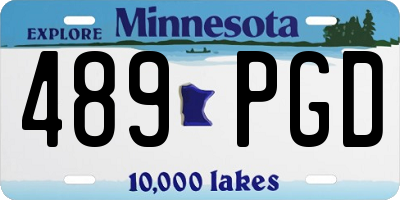 MN license plate 489PGD