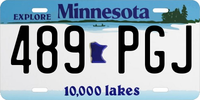 MN license plate 489PGJ