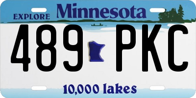 MN license plate 489PKC