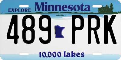 MN license plate 489PRK
