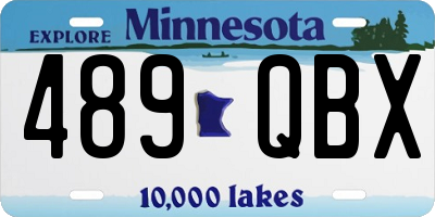 MN license plate 489QBX