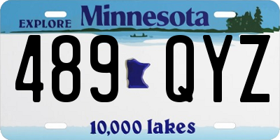 MN license plate 489QYZ