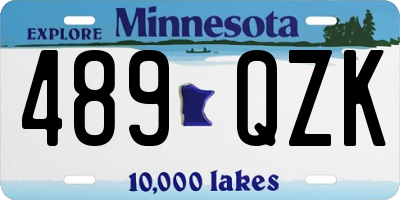 MN license plate 489QZK