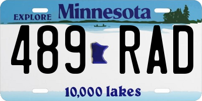 MN license plate 489RAD