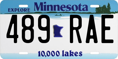 MN license plate 489RAE