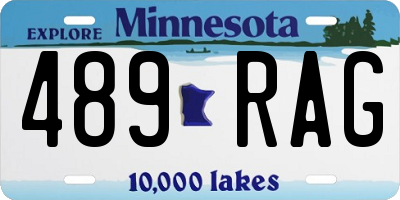 MN license plate 489RAG