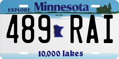 MN license plate 489RAI