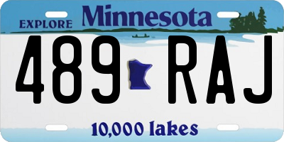 MN license plate 489RAJ
