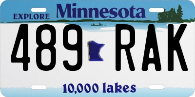 MN license plate 489RAK
