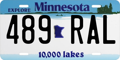 MN license plate 489RAL