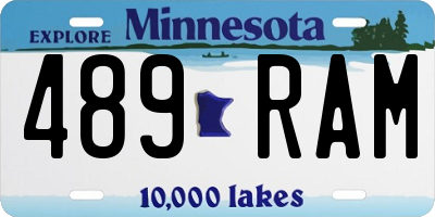 MN license plate 489RAM