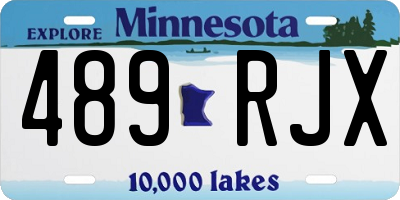 MN license plate 489RJX