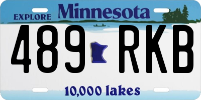 MN license plate 489RKB