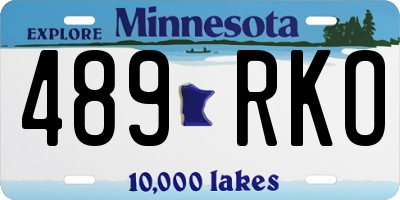 MN license plate 489RKO