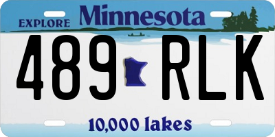 MN license plate 489RLK