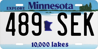 MN license plate 489SEK