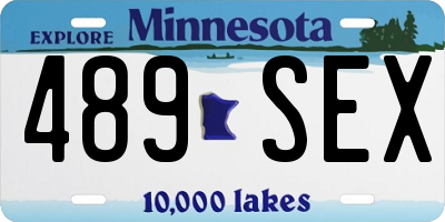 MN license plate 489SEX
