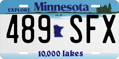 MN license plate 489SFX