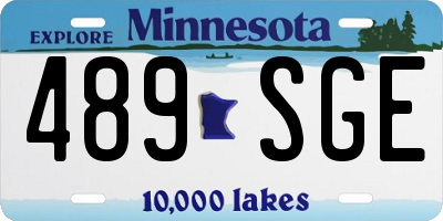 MN license plate 489SGE