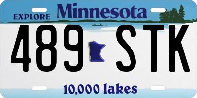 MN license plate 489STK