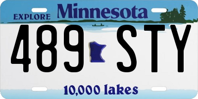 MN license plate 489STY