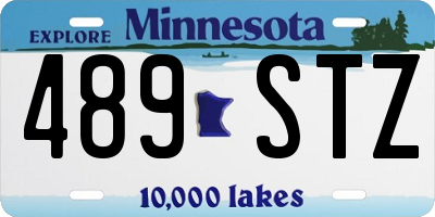 MN license plate 489STZ