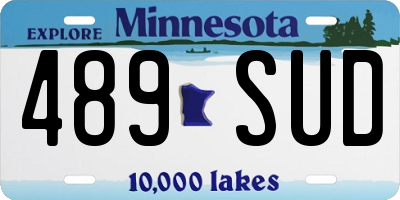 MN license plate 489SUD
