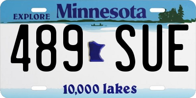 MN license plate 489SUE