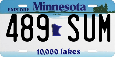 MN license plate 489SUM