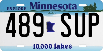 MN license plate 489SUP