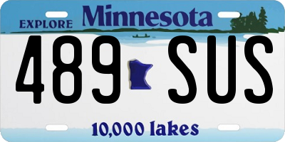 MN license plate 489SUS