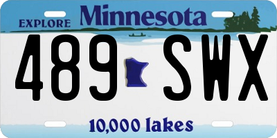 MN license plate 489SWX