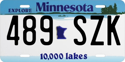 MN license plate 489SZK