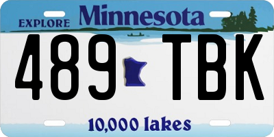 MN license plate 489TBK