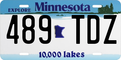 MN license plate 489TDZ