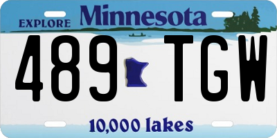MN license plate 489TGW