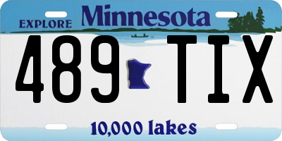 MN license plate 489TIX