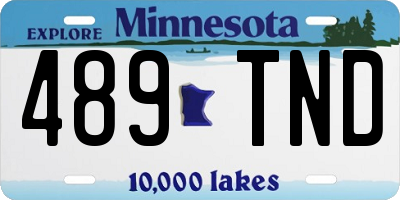 MN license plate 489TND