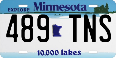 MN license plate 489TNS