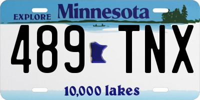 MN license plate 489TNX