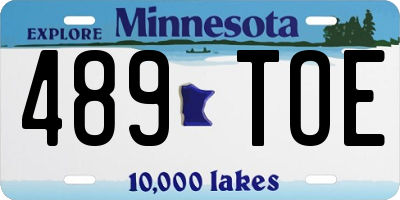 MN license plate 489TOE