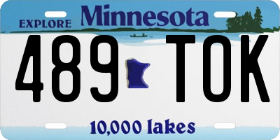 MN license plate 489TOK