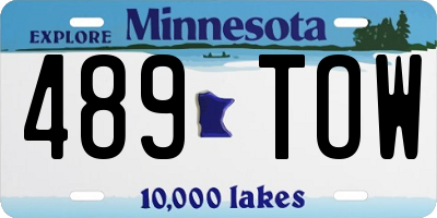MN license plate 489TOW
